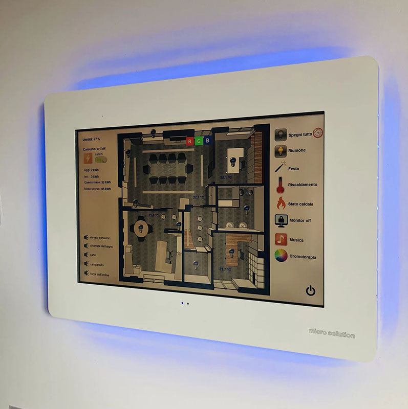 domotica per la casa pannello di controllo domotica showroom villa impianti
