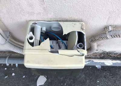 scatola derivazione colpito dalla grandine cislago